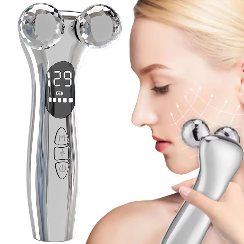 Facial Electric Face Lifting Roller Massager EMS Microcurrent Face Skin Tightening Rejuvenation Massage Skin Beauty Care
