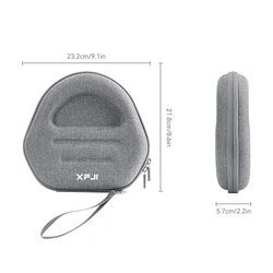 Deluxe Portable Storage Case for Headphone Travel - Hard Shell Protective Cover (Gray)