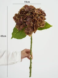 Elegant Blue Real - Touch Hydrangea Bouquet (Brown)