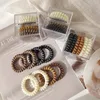 6Pcs/set New Fashion Matt Solid Telephone Wire Elastic Hair Band Frosted Spiral Cord Rubber Band Hair Tie Stretch Head Band Gum 1