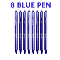Retractable Erasable Ballpoint Pens 0.5mm Set with Refills Black Blue Gel Ink Built-in Eraser Office Supplies Stationery 1