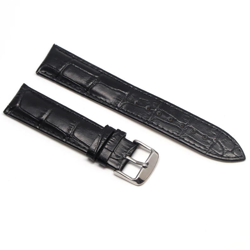Premium Genuine Leather Watchband with Steel Pin and Butterfly Buckle