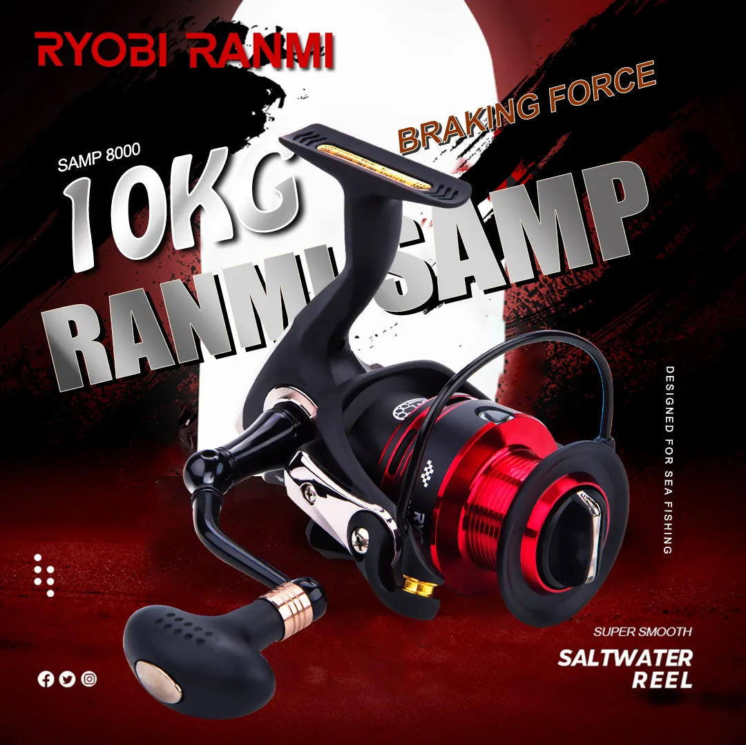RYOBI RANMI SMAP Spinning Reel 10KG Drag Fresh/Saltwater Reel 1000