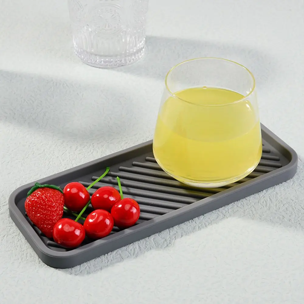 Kitchen Sink Silicone Tray Soap Dish Holder With Built-in Drain Lip Draining Countertop Sink Scrubber soap holder soap dish rack shower soap tray