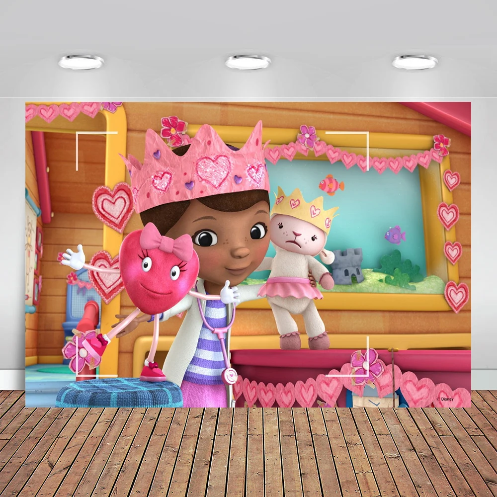 Custom Doc Mcstuffins Fotografia Sfondo Bambini Festa Di Compleanno Foto Sfondo Infermiera Giocattolo Banner Vinile Studio Puntelli