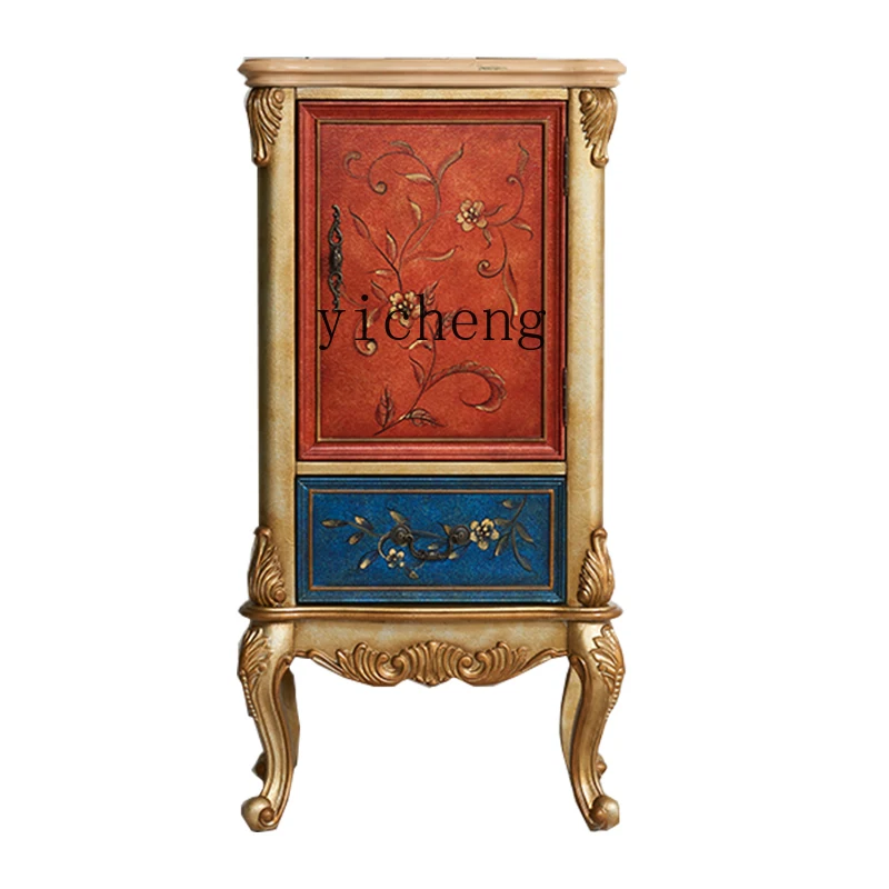 

Zk American Painted Phone Side Table Curio Cabinet Entrance Cabinet Corner Cabinet