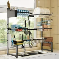 Over The Sink Dish Drying Rack XLarge 3 Tier Dish Drainers Drying Rack 31"-39.5" L x 12" W x 34"-38" H Extendable Large 1