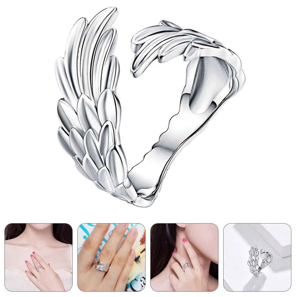 

Fashion Open Ring Adjustable Wing Shaped Ring Women Valentine Christmas Gift