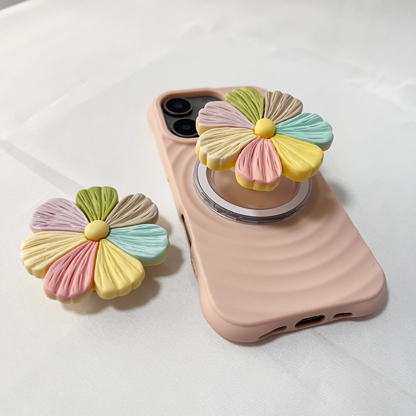 Korean Cute Seven-Colored Flower Phone Holder