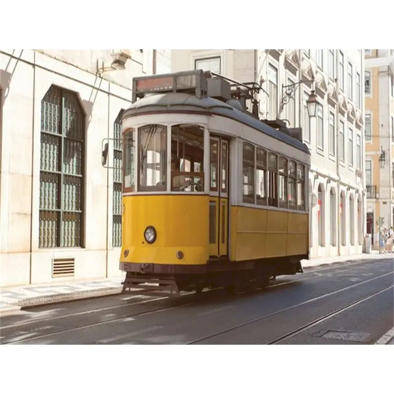 Gatyztory-大人のための数字によるモダンな絵画,黄色のバス,家の装飾