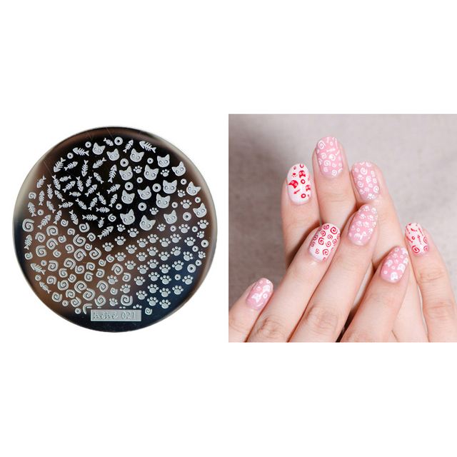 Round Nail Stamping Plates Butterfly/Constellation/Leaf/Bird Stainless Steel Image Stencils Printing Nails Decor 5.5cm Tool