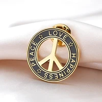 Teamer Love Peace Symbol Brooch Stainless Steel Lapel Pin For Woman Man Happiness Pacifism Against War Accessories Jewelry Gift
