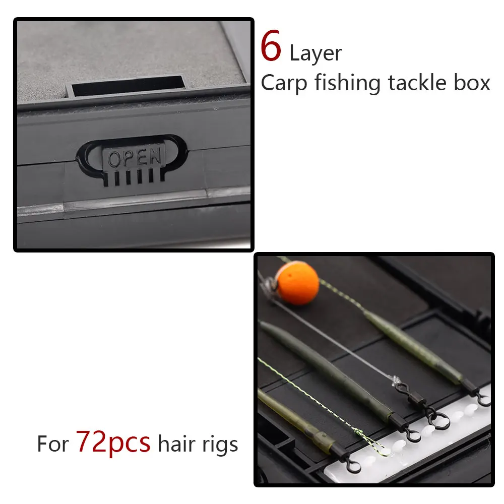 Carp Fishing Hair Rig Storage Box For 72pcs Carp Rigs Hook Line Storge Tackle  Box 6 Layer Wallet Fishing Line Equipment Tool - AliExpress 18