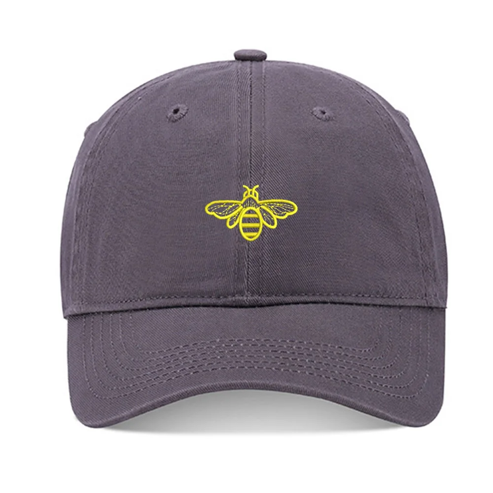 Lyprerazy Baseball Caps Cute Bee Unisex Embroidery Baseball Cap Washed Cotton Embroidered Adjustable Cap