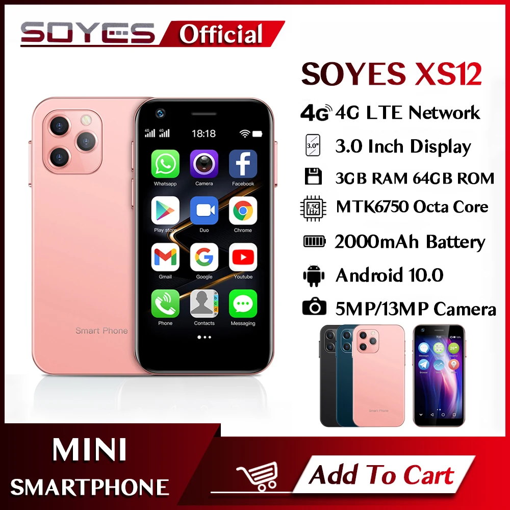 SOYES XS12 Mini 4G Smartphone Android 10 Dual Sim Octa Core 13MP Camera