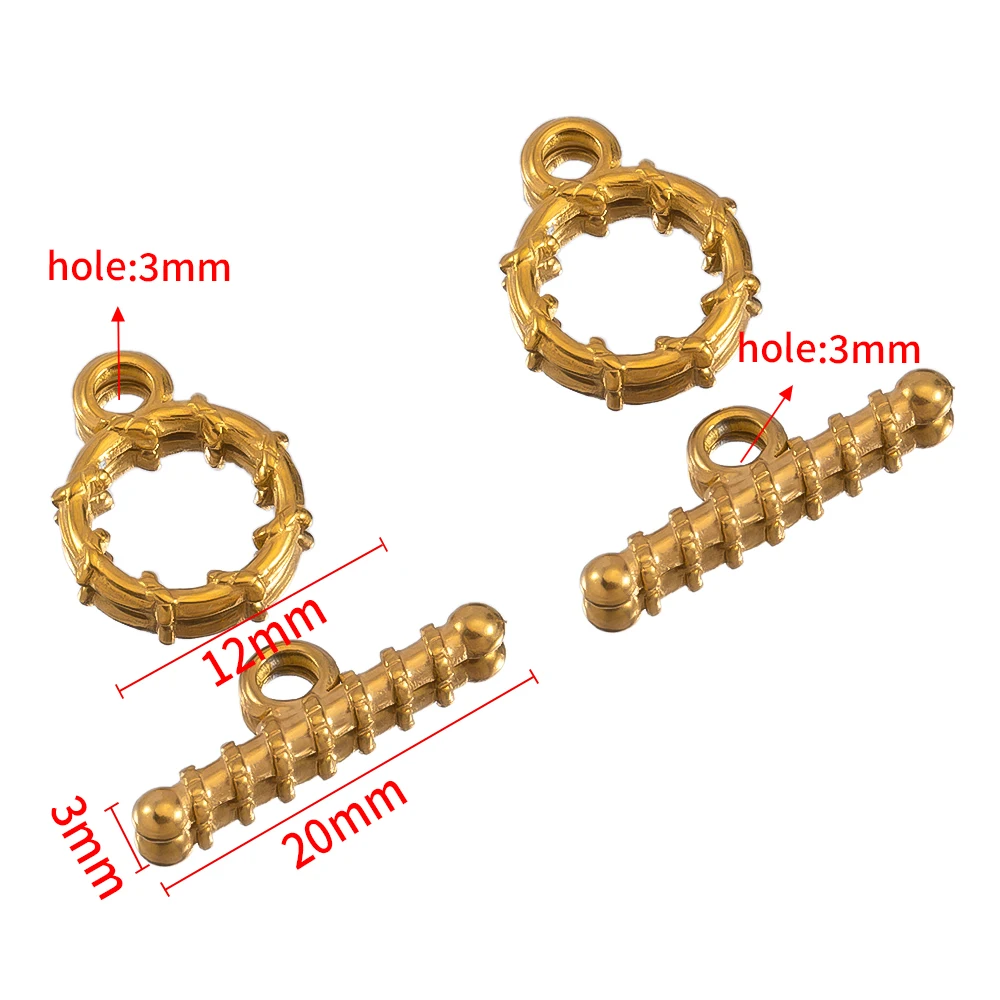 3Setst Edelstahl geprägt ot Knebel verschluss Haken Kreis Ringe Steck verbinder DIY Halsketten Armbänder Zubehör Schmuck herstellung – Detail 19