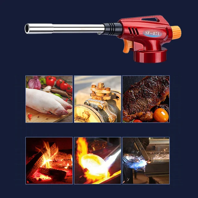 Háztartási Főzés Fáklya Könnyebb Fordított Állítható Láng Kulináris Szerszám Kültéri Kemping Bbq Világosabb Hegesztés - Image 3