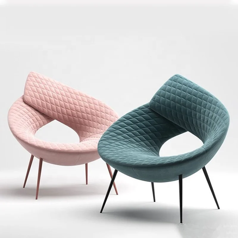 

Nordic Contracted Contemporary Stylist Special Type Fibreglass Metal Cloth Art Recreational Chair