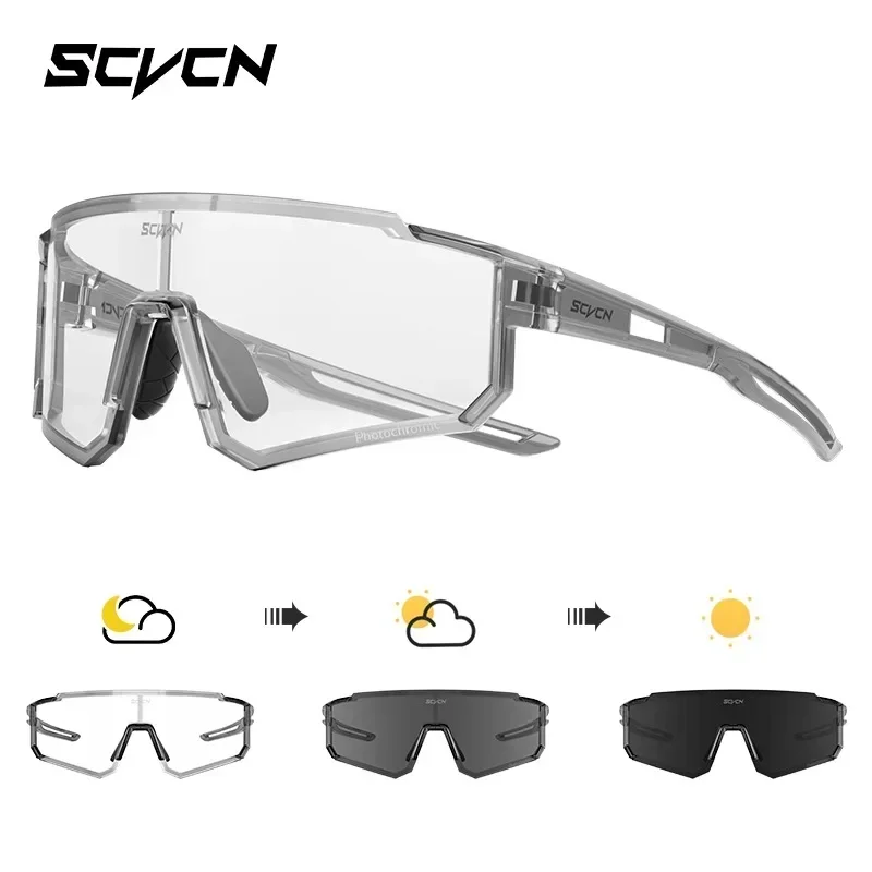 SCVCN Photochromic Hiking Eyewear Cycling Glasses Sports Sunglasses for Women Outdoor Road  MTB Bike Glasses UV400 Men Windproof
