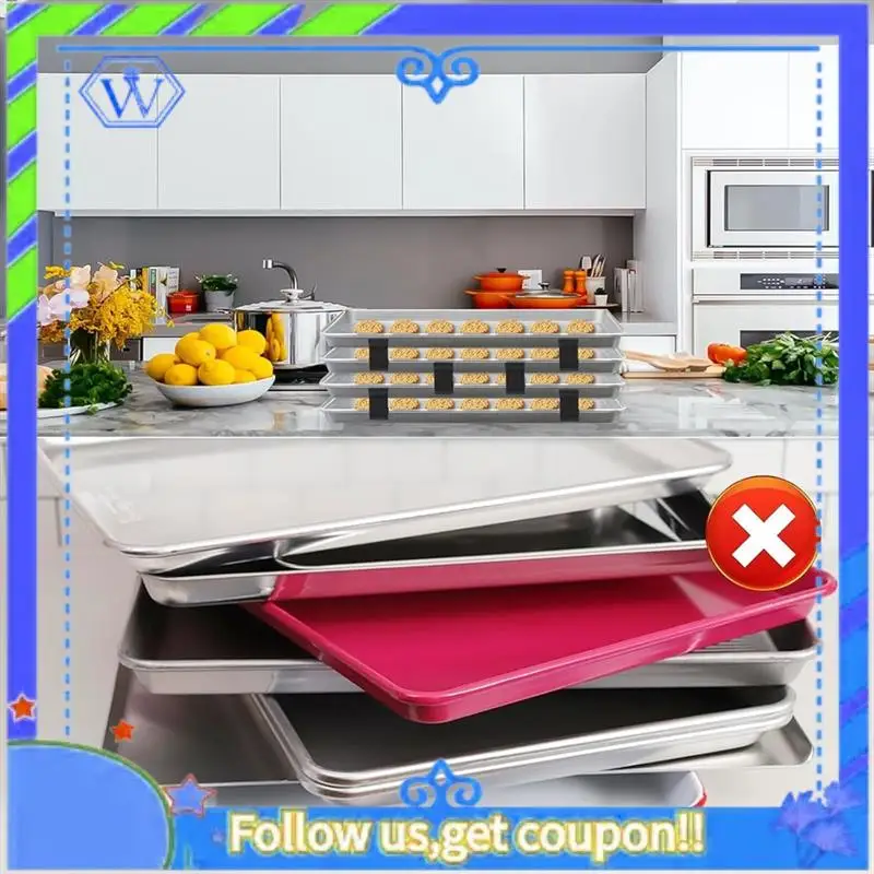 Easy To Use 12PCS Baking Sheet Stackers Tray Stackers Baking Sheet Rack Tray For Cookie Sheets For Kitchen, Picnic, BBQ