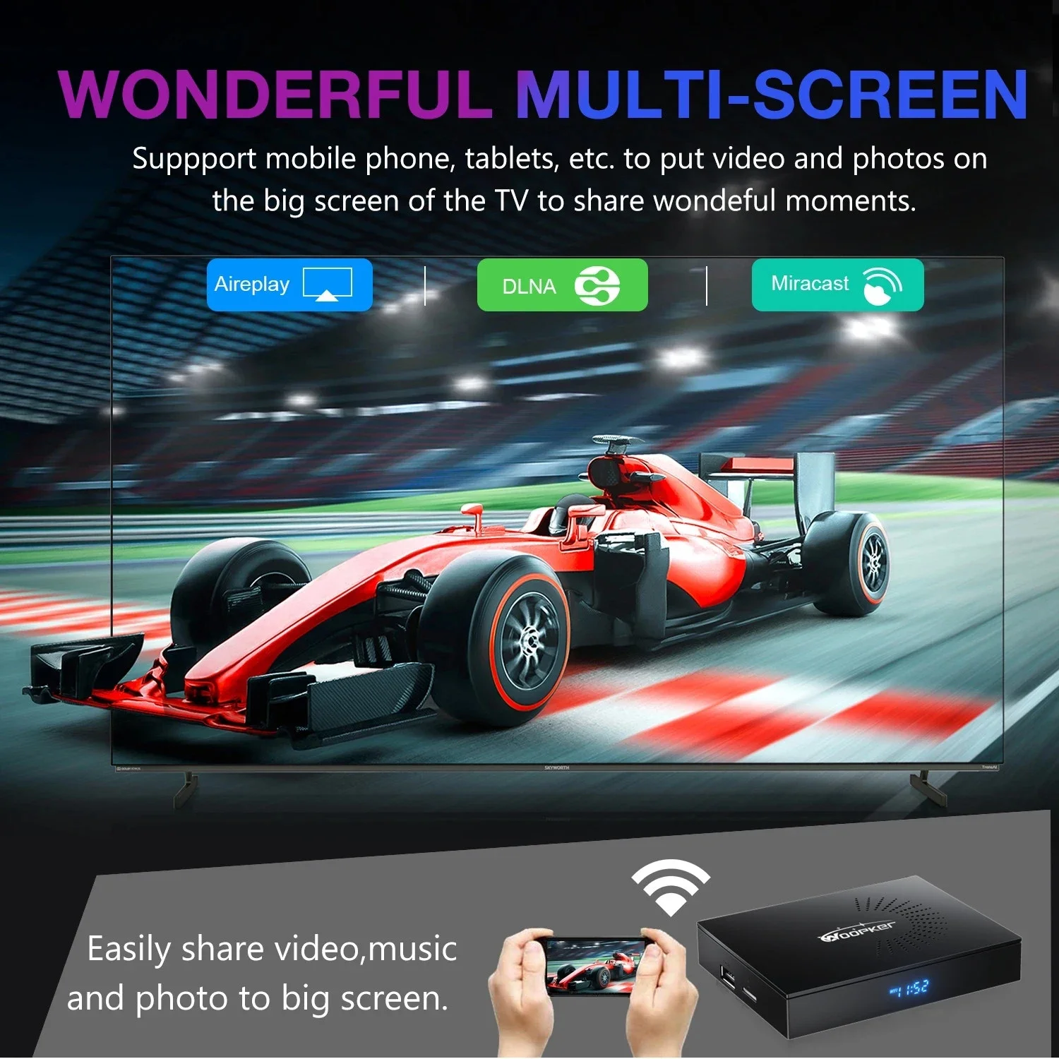 KW2 Android 14 TV Box Amlogic S905W2 4K Video 4GB 32G 64G Dual Wifi Bluetooth 5.