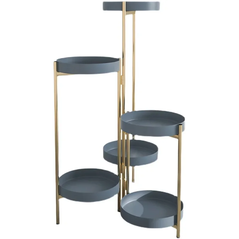 Nordic light luxury metal indoor plant stand multi-layer floor type Eco-friendly flower rack fashion simplicity balcony shelf