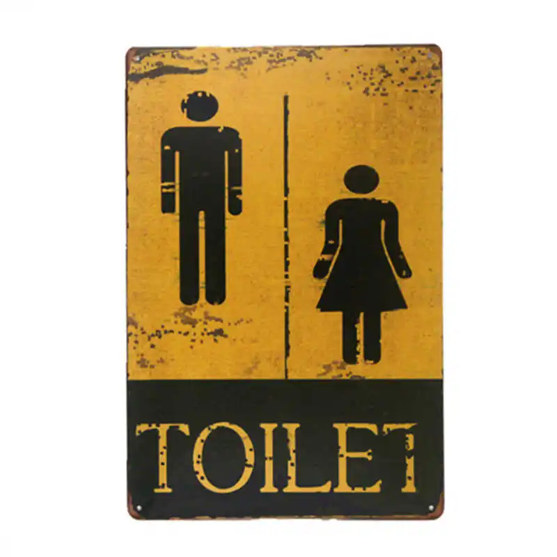 

TOILET Ladies and gentleman toilet vintage Tin Sign coffee bar poster