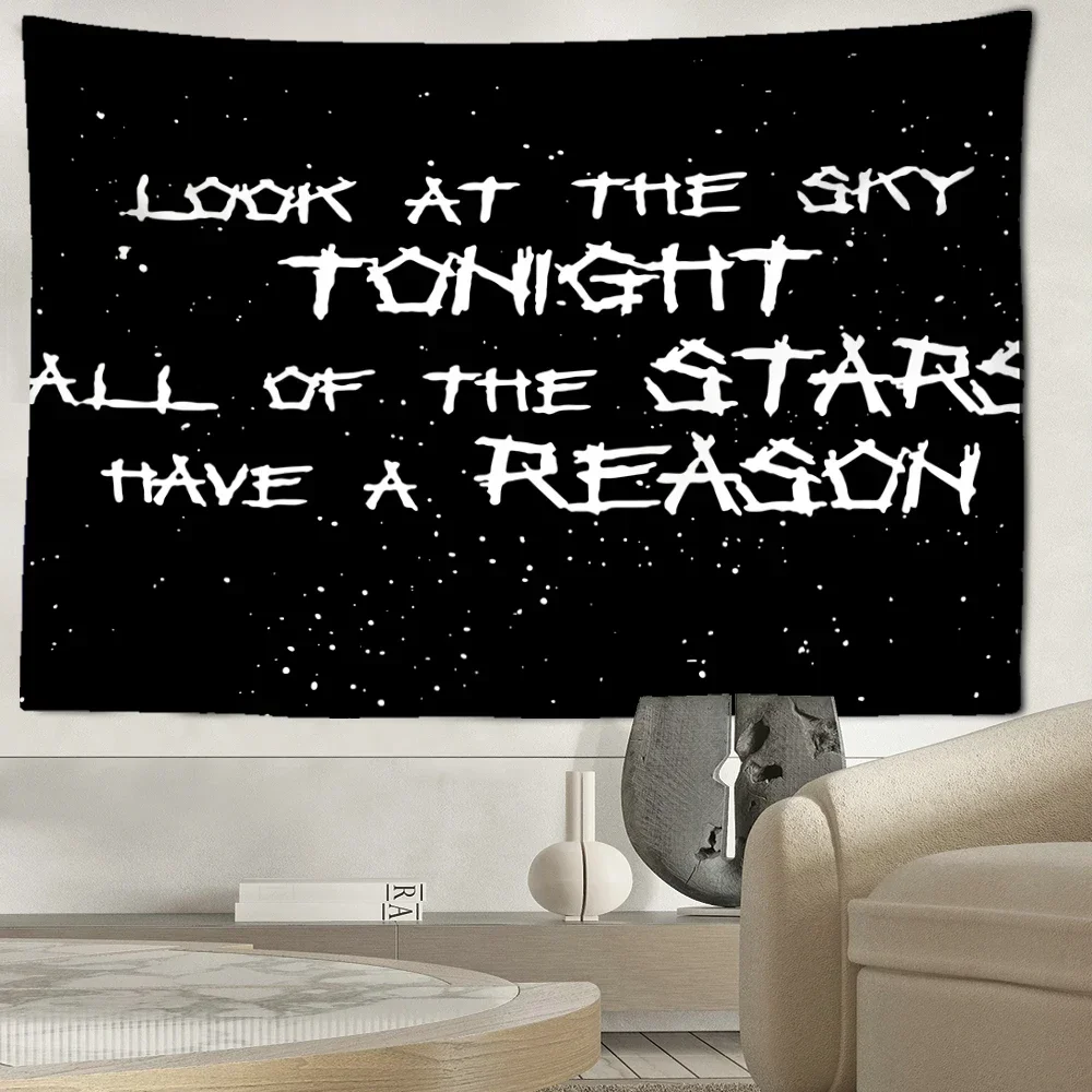 Lil Peep Tapestry Wall Hanging Abstract Tapiz Look At Sky Art Black Hippy Witchcraft Mysterious Aesthetics Room Decor