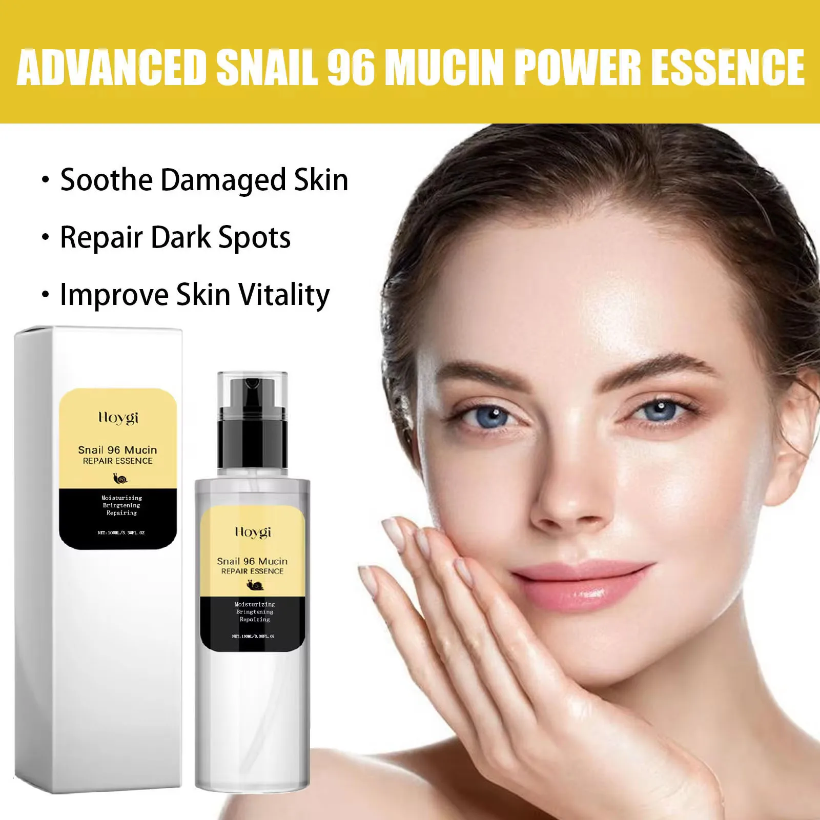 Snail Mucin Essence Fade Fine Lines Shrink Pores Repair Skin Barrier Whitening Moisturizing Hyaluronic Acid Collagen Face Serum 3
