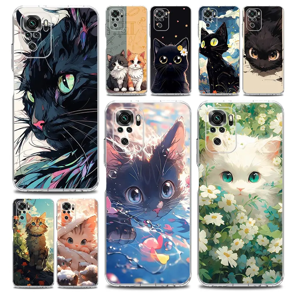 Cartoon Lovely Cat Art Fashion Phone Case Cover