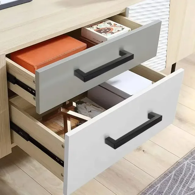 6 ชิ้นสแควร์เฟอร์นิเจอร์ฮาร์ดแวร์ตู้จับสแตนเลสลูกบิดประตูตู้ลิ้นชักดึง 64 มิลลิเมตร 128 มิลลิเมตร 160 มิลลิเมตร 224 มิลลิเมตร 256 มิลลิเมตร 5