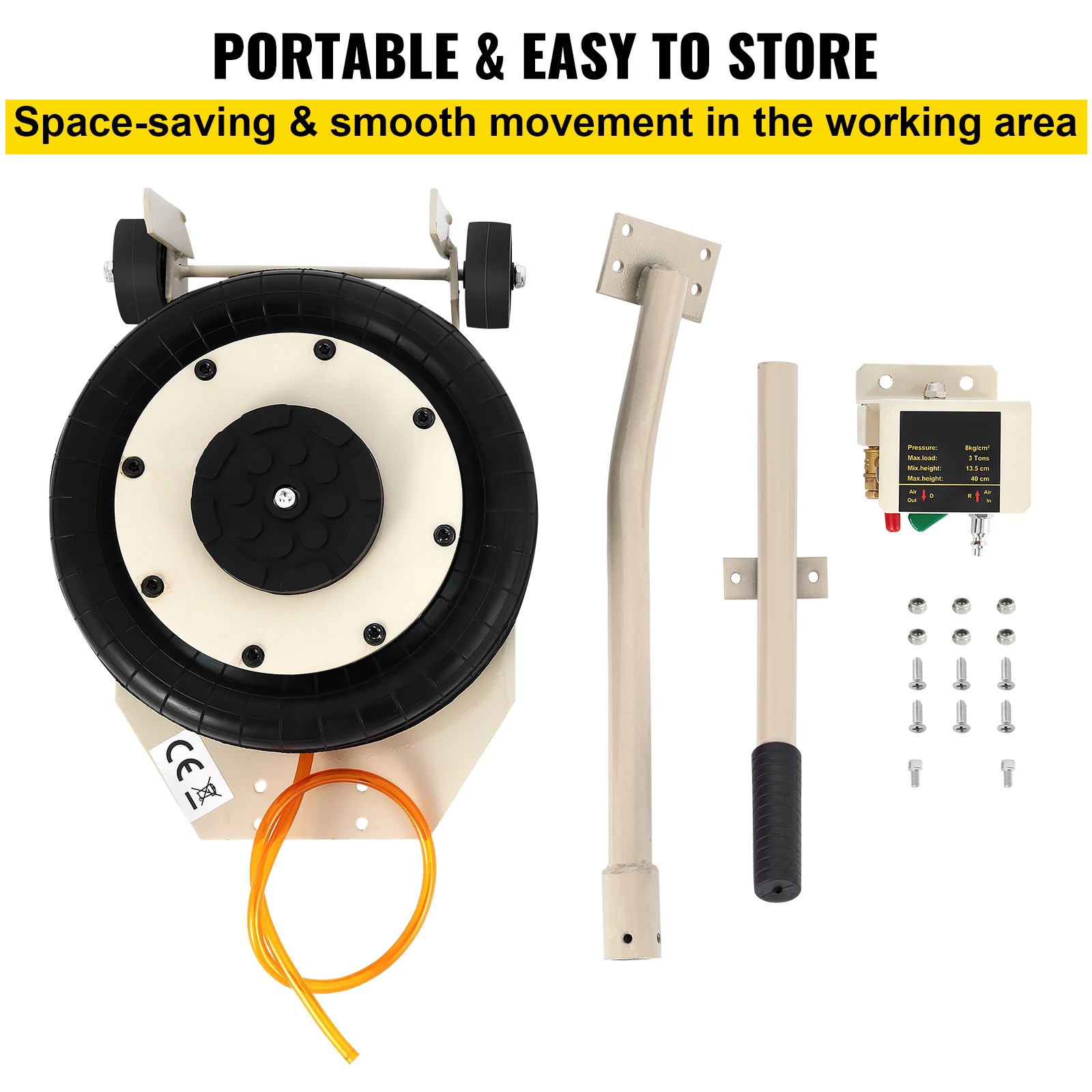 Pneumatic Car Jack with Triple Bag Air Lift for Vehicle Repair