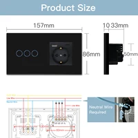BSEED Zigbee 1/2/3Gang Smart Touch Switches Tuya Smart Life Alexa App Plus Wall Power Sockets USB Type-c Ports EU Standard - Image 6