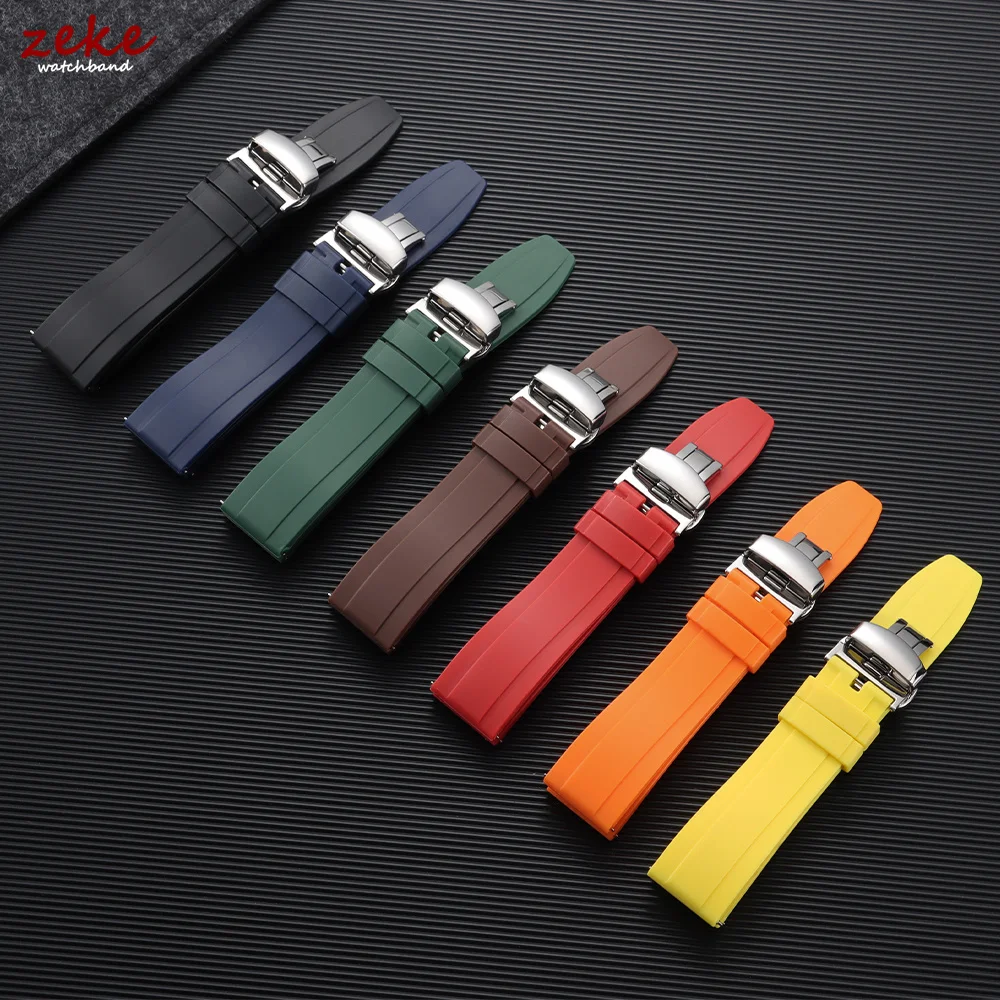Premium Waterproof Sports Rubber Watch Band - Black Quick Release Strap, Available in Multiple Widths