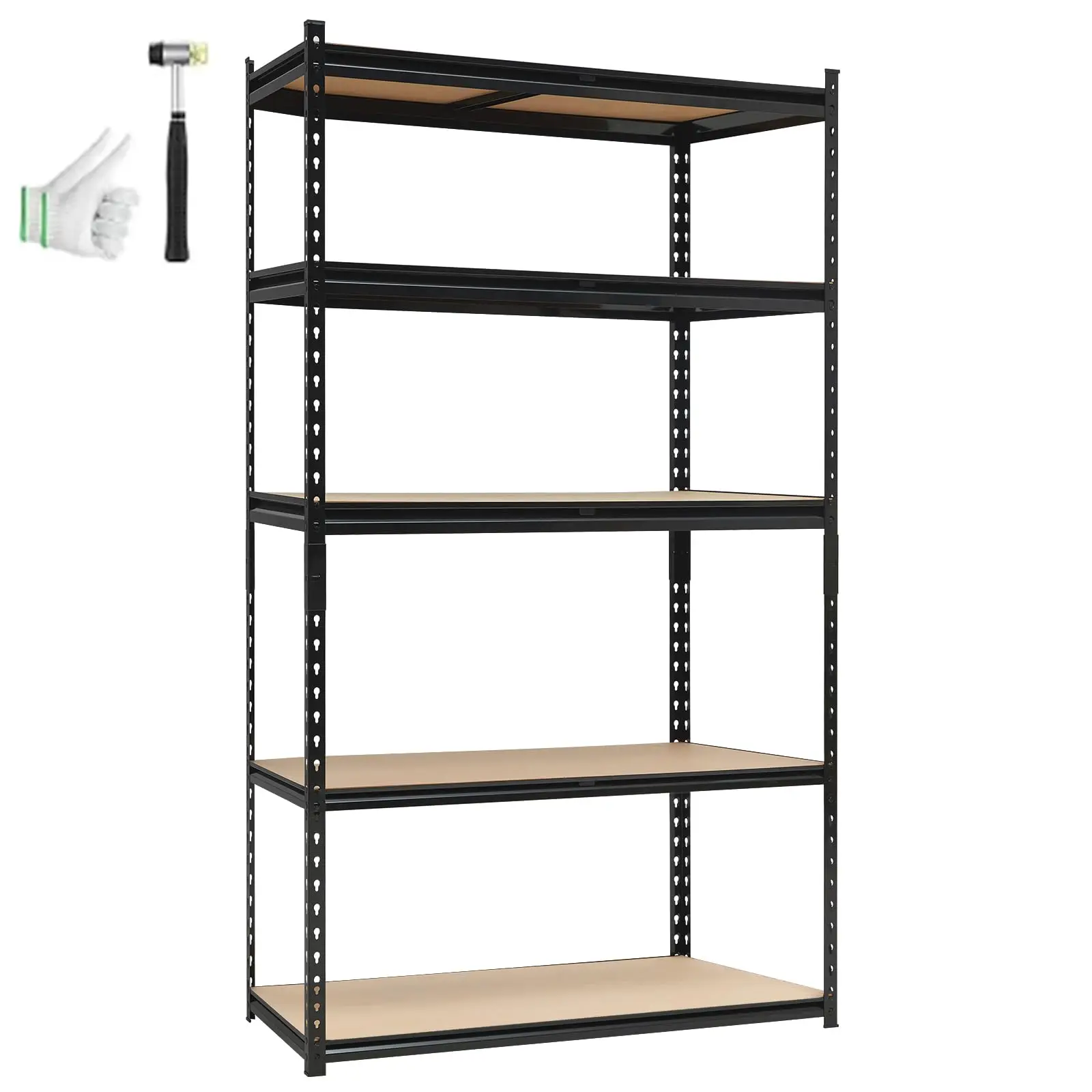 Robuste Garagenregale, 5-stufige, verstellbare Lagerregale, verstellbare Garagenregale, Aufbewahrungsregal aus Metall