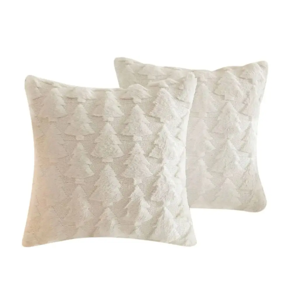 Christmas Tree Christmas Plush Pillowcase 3D Pattern Solid Color Pillow Case Green/Red/White Soft Cushion Cover