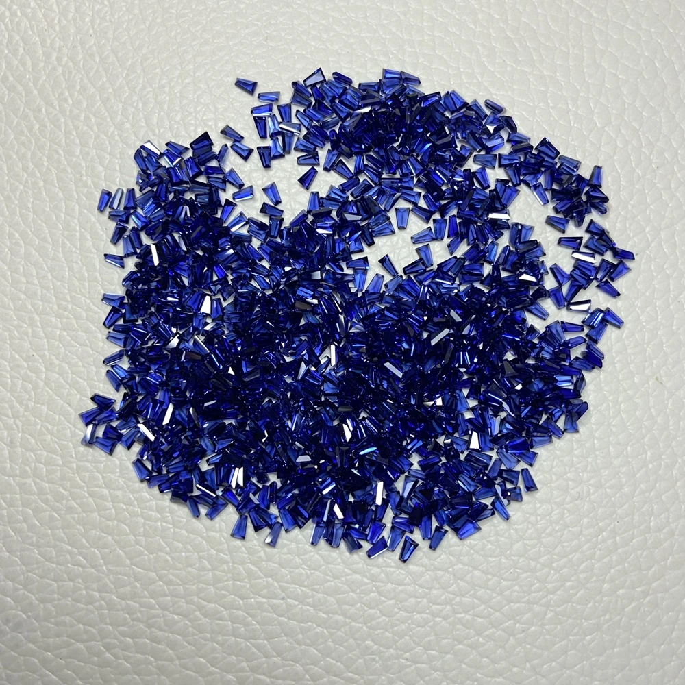 3X2X1mm 34# Corundum Trapezoid Baguette Cut Royal Blue Sapphire Gemstones For Jewelry