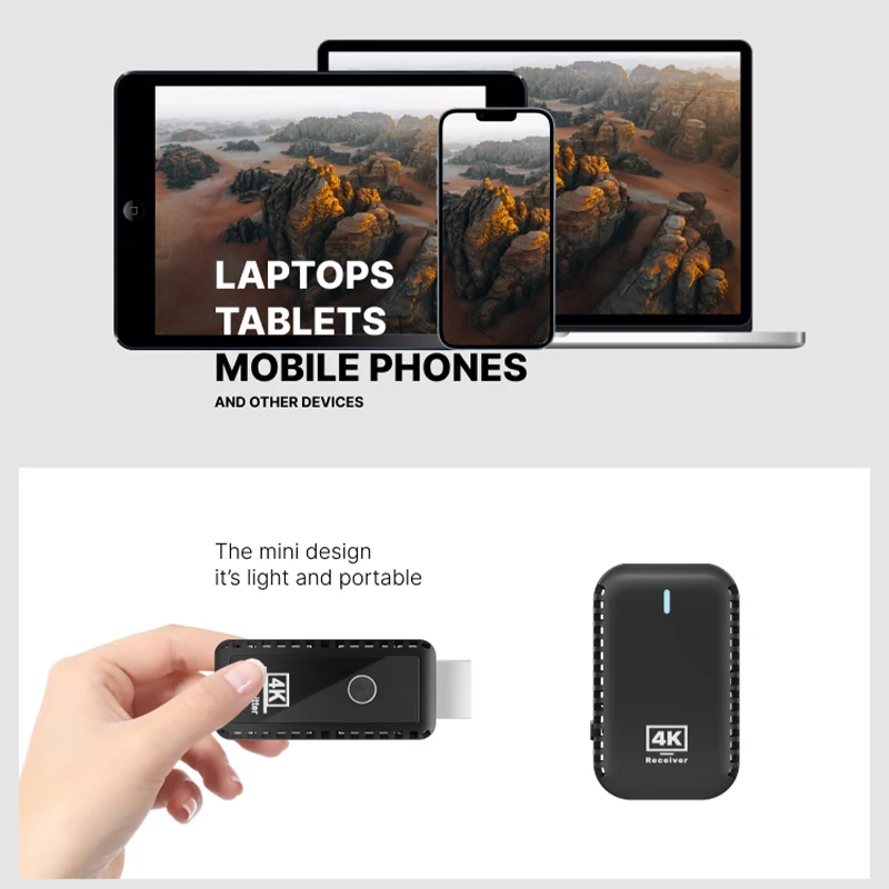 30M Wireless HDMI Video Transmitter and Receiver Extender Display Adapter Dongle 4K 5G for PS4 PC To TV Monitor Projector Stick