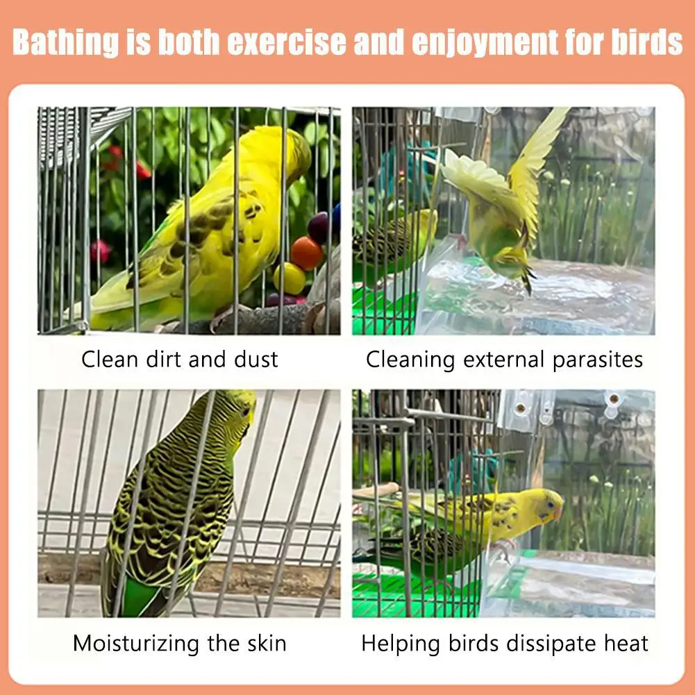 Hängendes Vogelbad, Würfelförmige Badewanne für Papageien, Duschbox, Käfigzubehör für kleine Vögel, Kanarienvögel, Wellensittiche, Nymphensittiche, Lovebirds ﻿ – Detail 14