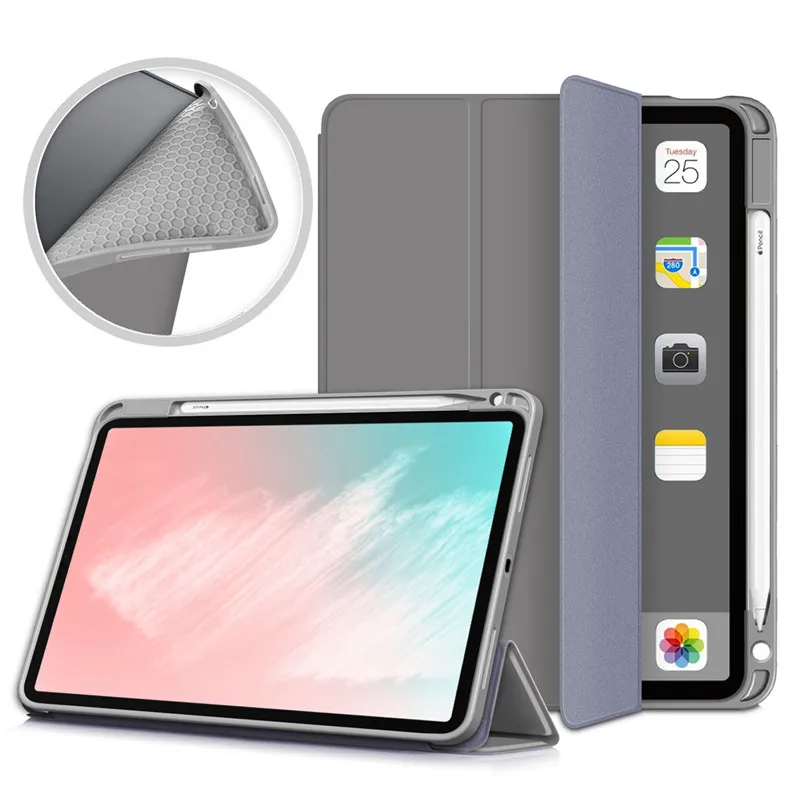 

For iPad Air 2020 Case Funda 10.9 Inch Smart Case Pencil Holder PU Leather Soft TPU Back Cover For iPad Air 4 Case Coque 2020
