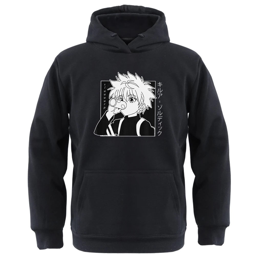 

Japan Anime Hunter X Hunter Hoodie Sweatshirts Mens Manga Killua Zoldyck Graphic Pullover Loose Streetwear Print Sportswear