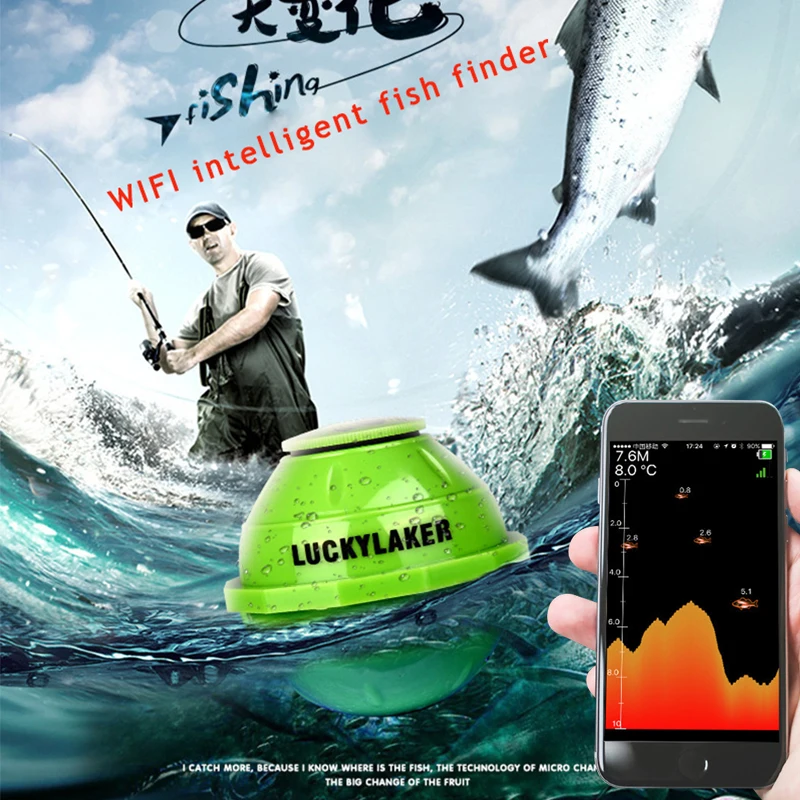 125KHZ Wireless Sonar for Fishing 45m Water Depth Echo Sounder Fishing