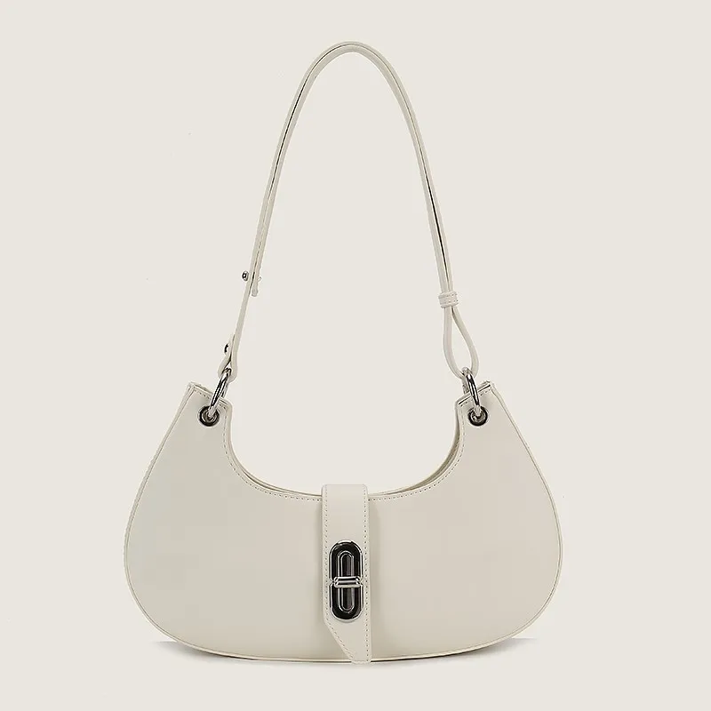 

Luxury Ladies Shoulder Bags Pu Leather Underarm Bags Fashion 2024 New Handbags Simple Designer High Quality Half Moon Classic