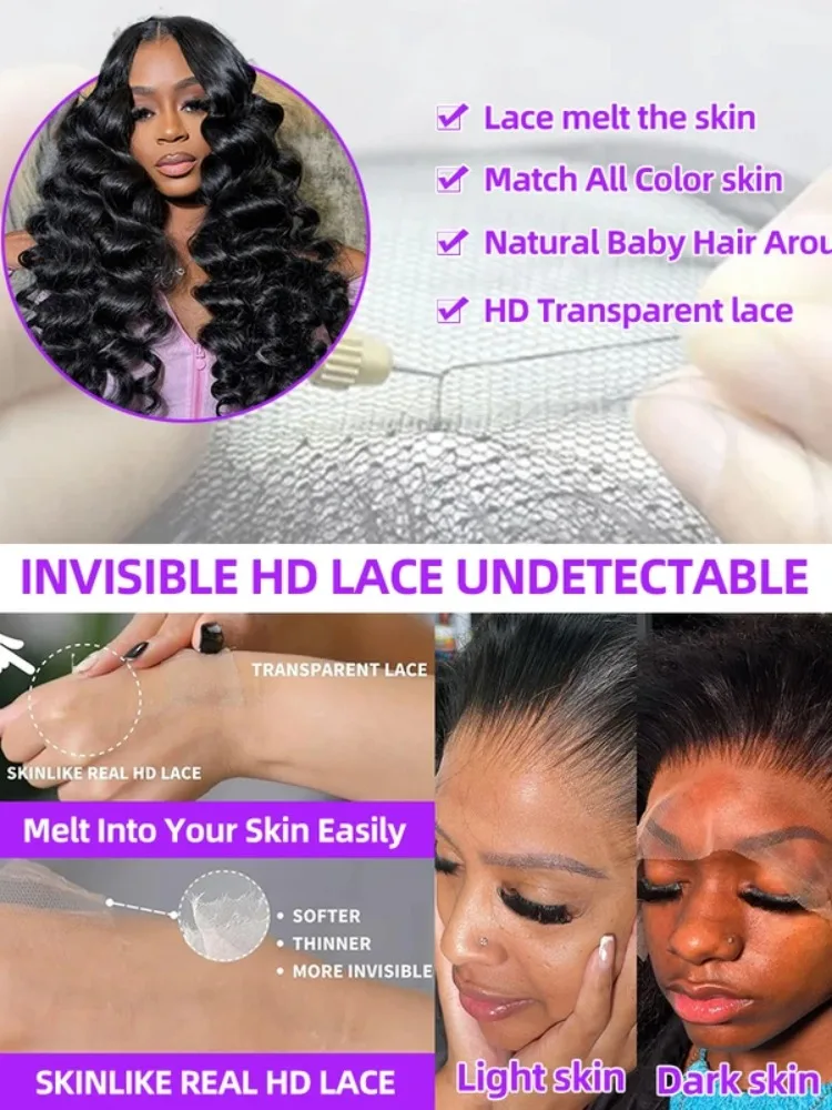 Brazilian Loose Waves Wig Human Hair Loose Wave 13x6 HD Lace Frontal Wigs Loose Deep Wave Curly Wigs Human Hair For Women