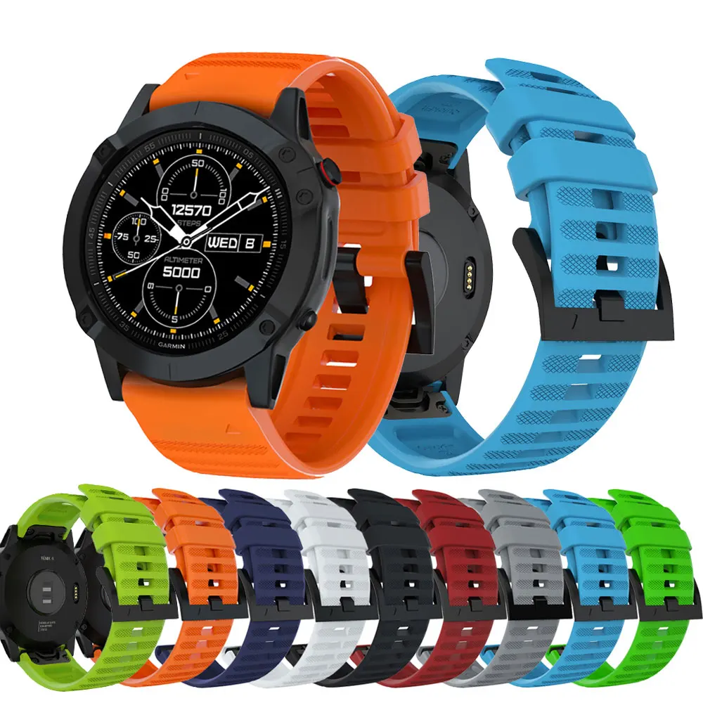 

20/22/26mm Strap For Garmin Fenix 5S 6S 7S 5 6 7 5X 6X 7X Watchband Silicone Smartwatch Soft Bracelet Wristband QUICK FIT