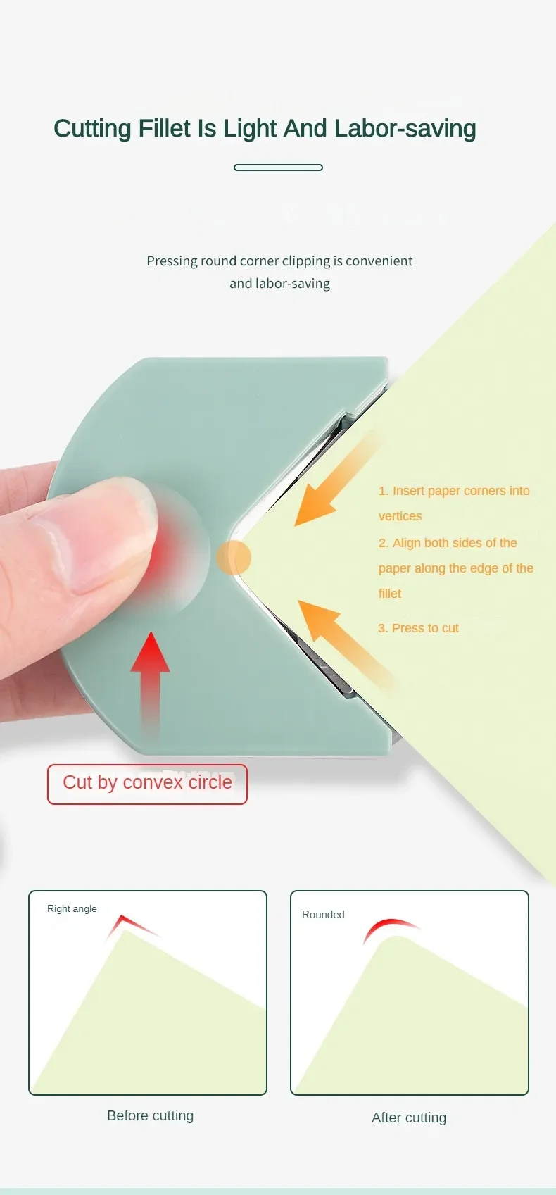 Description Picture 4 of item1Pcs R4 Corner Rounder Paper Cutter Paper Corner Edge Cutting Circle Shape Trimmer Papers Photos Card Circles Corner Cutter