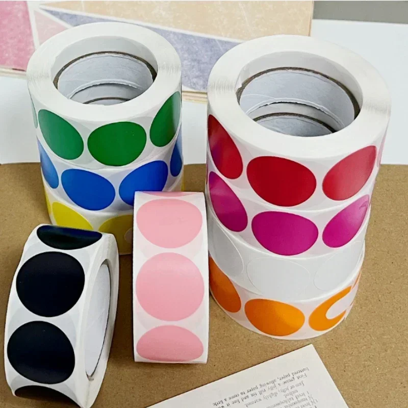 Decorative Labels Stickers Decorative Stickers Adhesive Stickers Self Adhesive Stickers Paper Stickers 100/500pcs Round laser golden glossy Labels decor sticker Color Code Dot Labels Yellow Black package Sealing scrapbook stickers