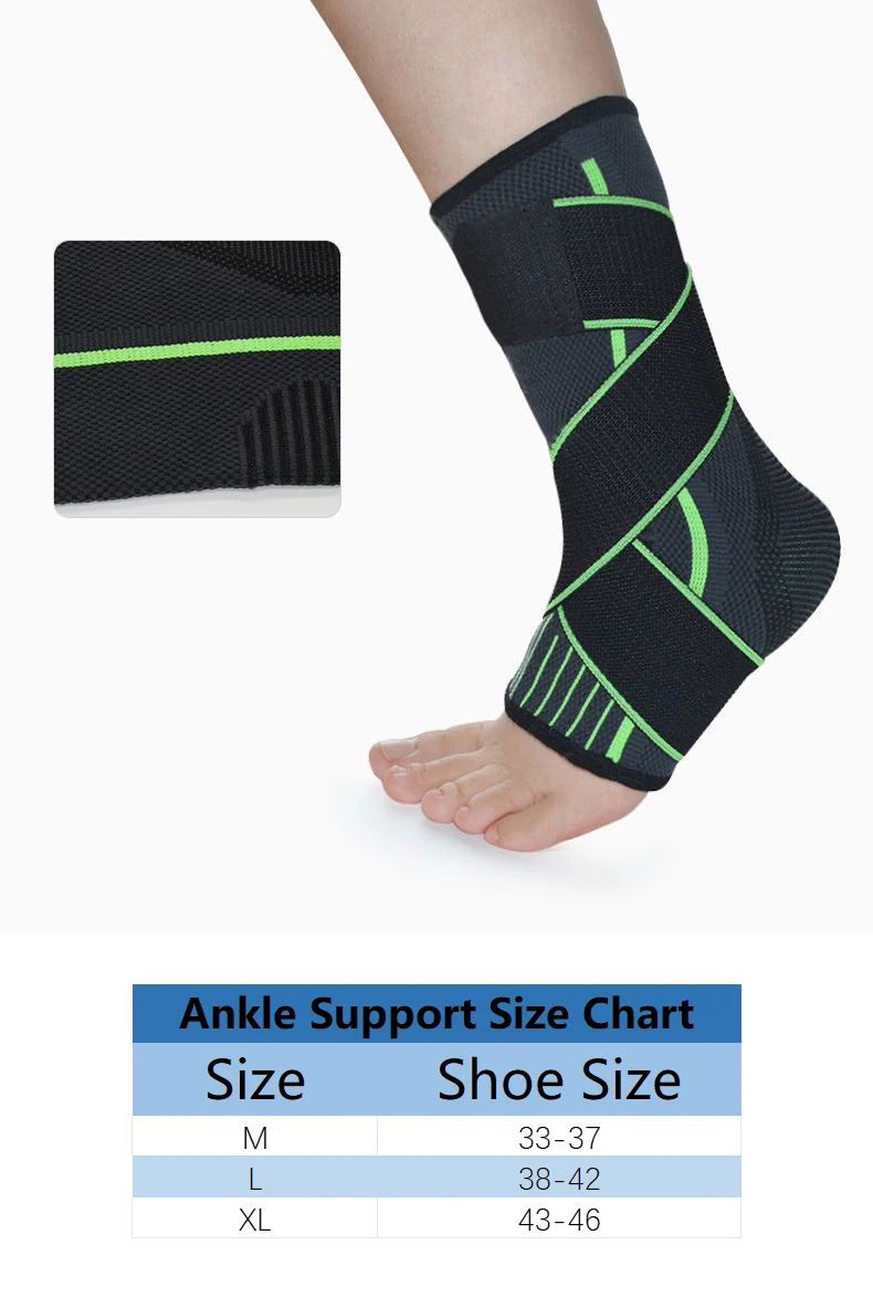 1-teilige Knöchelstütze für Fitnessstudio, für Männer und Frauen, Basketball, Laufen, Anti-Verstauchung, Kompression, Sport, elastisches Nylon, gestrickter Knöchelschutz – Detail 1
