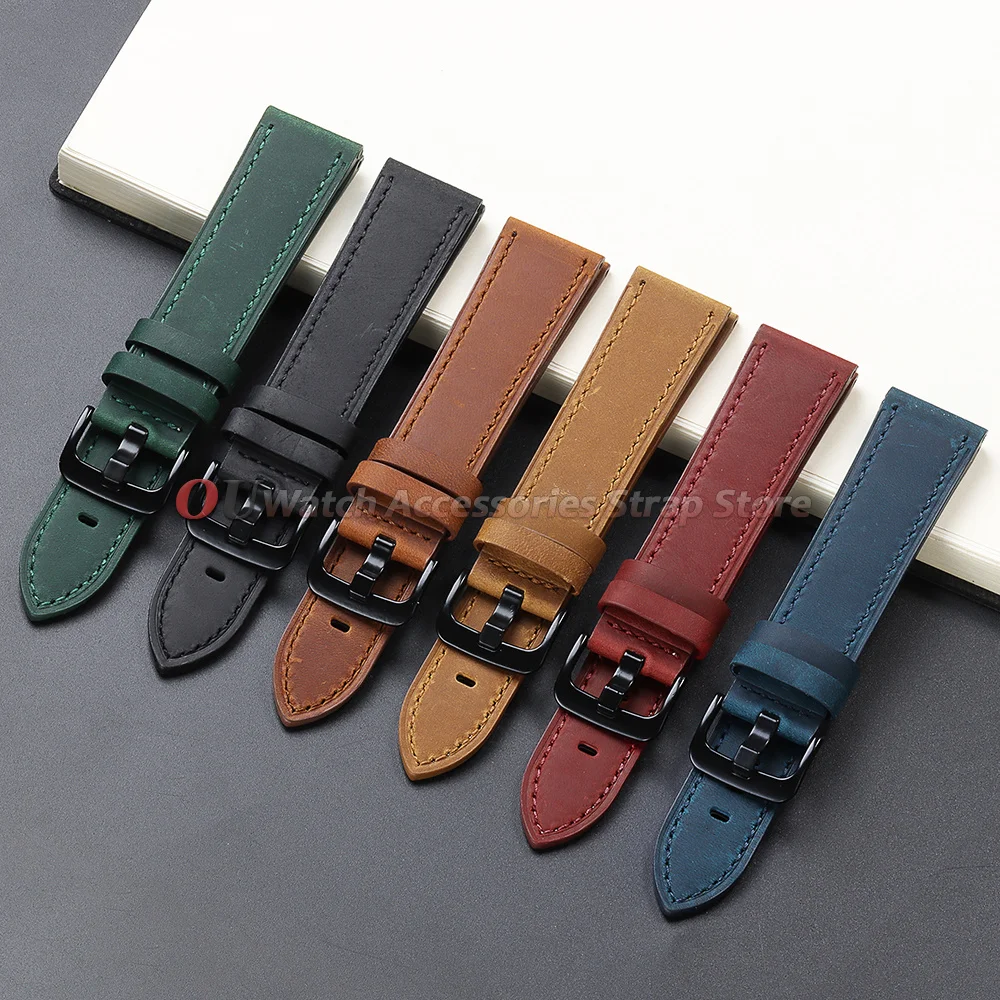 Vintage Leather Watch Strap – Universal Cowhide Watchband for Men & Women Accessories