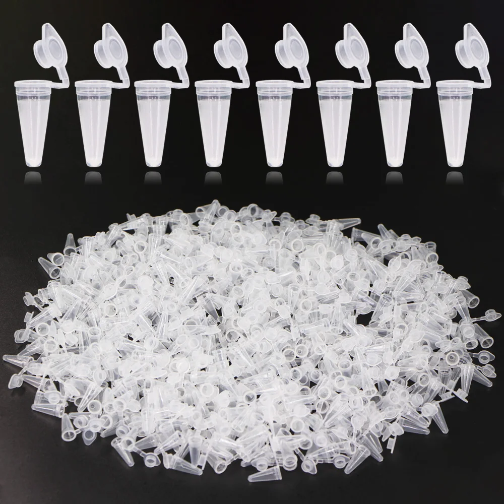 Plastic Storage Tubes 0.1ML -100ML Polypropylene Microcentrifuge Tube with Cap Garden Storage for Seeds Liquid Container Sample Vial